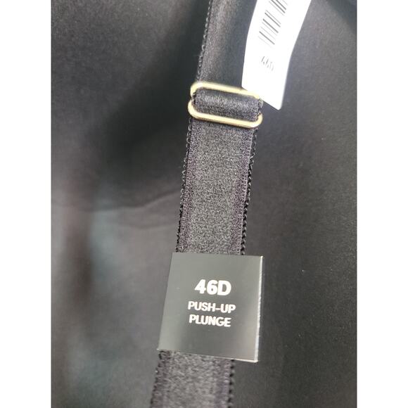 Torrid XO Plunge Push Up Longline Straight Back Bra 46D Pleather Black NEW - Picture 6 of 8